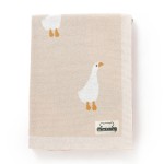 mimixiong Baby Blanket Knit Receiving Boys Girls Blanket Soft Cotton Neutral Blanke for Swaddle Crib Stroller with Cute Goose Beige 30x40 Inch