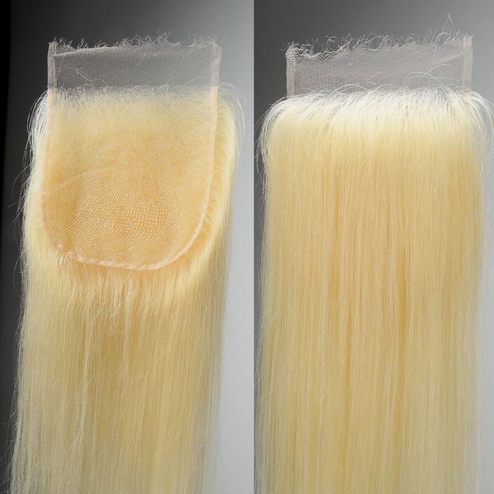 BEEOS 5x5 SKINLIKE Real HD Lace Closure, Pre-Plucked Straight 613 Blonde Human Hair 0.10mm Ultra-thin Invisible HD Lace Closure18 Inch