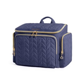 BAGSMART Travel Toiletry Bag, Large Wide-open Travel Bag for Toiletries, Makeup Cosmetic Travel Bag with Handle-Navy