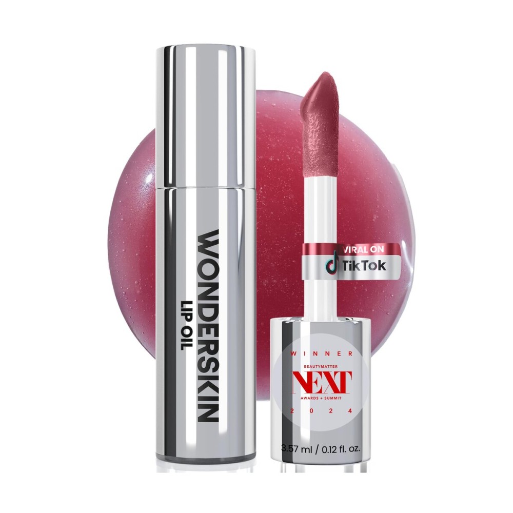 Wonderskin Lip Oil Rehab Serum - Tinted Lip Oil, Hydrating, Moisturizing, and Non-Sticky Deep Red Tint Serum for Dry Lips (Honey)
