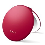 Fancii Taylor LED Lighted Travel Makeup Mirror, Rechargeable, 10x /1x Magnifying, Tru-Glow Light Technology, XL Large 5 Wide | Compact Mirror for Purses (Ruby Red)