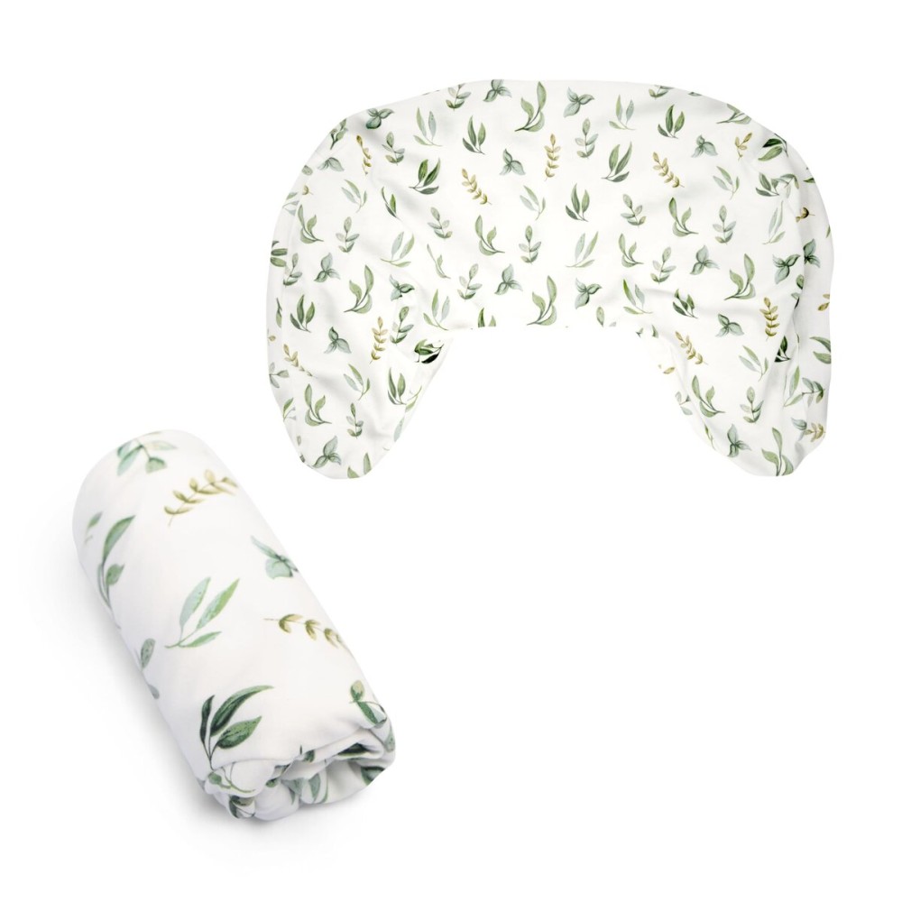 Boppy Nursing Pillow Cover, Organic Green Leaves, Single Cover, Easy-On Slipcover with Gentle 100% Organic Cotton Fabric for The Redesigned Nursing Pillow