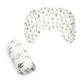 Boppy Nursing Pillow Cover, Organic Green Leaves, Single Cover, Easy-On Slipcover with Gentle 100% Organic Cotton Fabric for The Redesigned Nursing Pillow