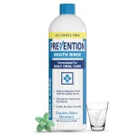 Prevention Daily Care Alcohol-Free Mouthwash, Hydrogen Peroxide Teeth Whitening with Soothing Double Mint for Bad Breath Treatment, Fluoride-Free Gum Care Oral Mouth Rinse 16 oz 1 Pack