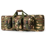 DULCE DOM Tactical Dual Rifle Backpack Case - Heavy-Duty 600D Oxford Soft Padded Firearm Storage Bag for Hunting & Shooting, Lockable Zipper, MOLLE System, Adjustable Straps (Camo, 42x 12)