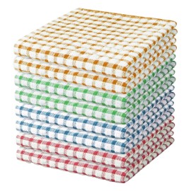 Nialnant 8 Pack Dish Cloths for Washing Dishes, 100% Cotton Reusable Cleaning Rag, Quick Drying Dish Towels for Kitchen-11 x 11 Inches