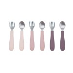 WeeSprout Toddler Utensils, 3 Forks & 3 Spoons, 18/8 Stainless Steel & Food Grade Silicone, Thick Easy-Grip Handles, Perfect Length For New Self Feeders, Gentle On Gums & Teeth, Dishwasher Safe