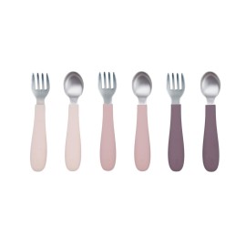 WeeSprout Toddler Utensils, 3 Forks & 3 Spoons, 18/8 Stainless Steel & Food Grade Silicone, Thick Easy-Grip Handles, Perfect Length For New Self Feeders, Gentle On Gums & Teeth, Dishwasher Safe