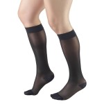 Truform Sheer Compression Stockings, 8-15 mmHg, Women\'s Knee High Length, 20 Denier, Charcoal, Large
