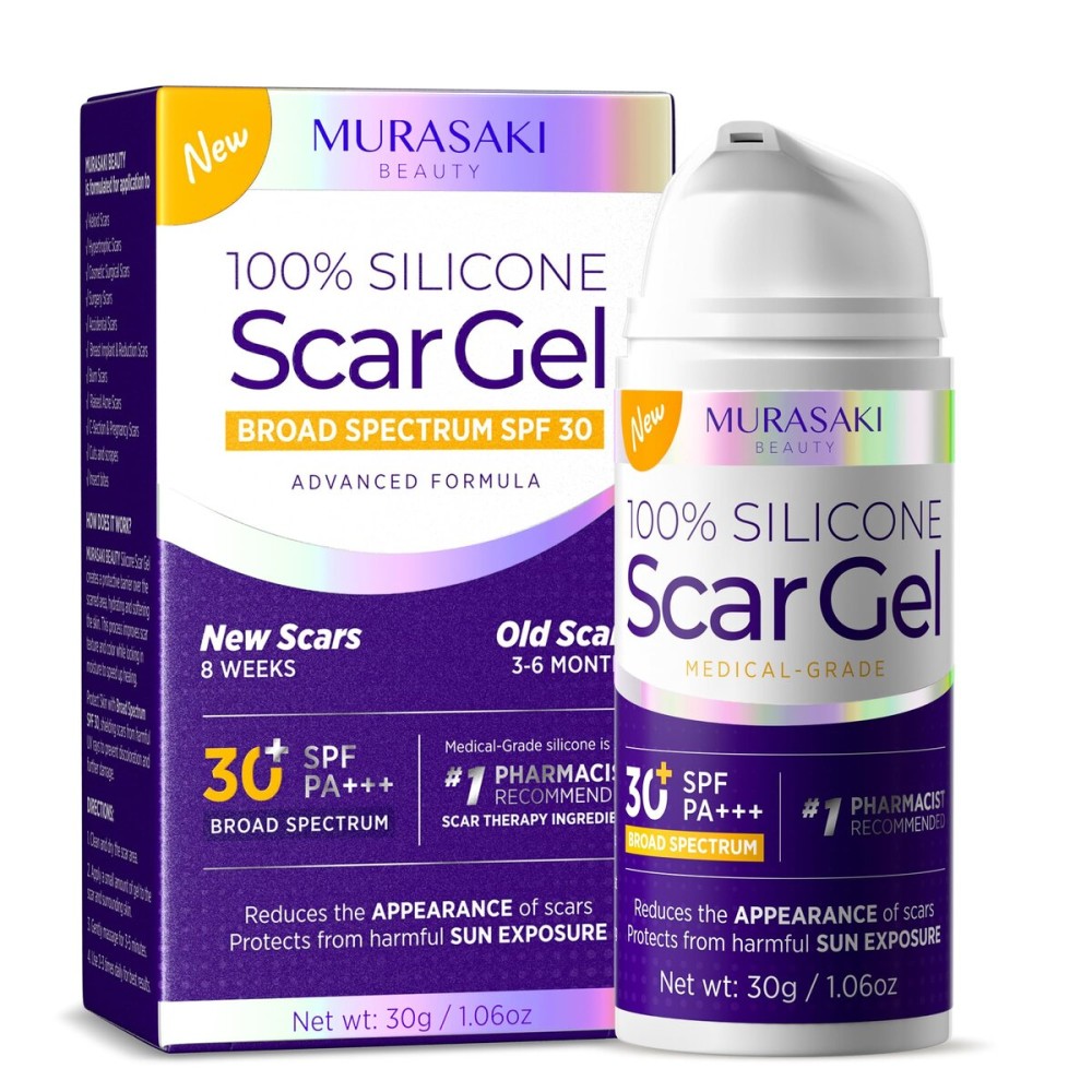 Silicone Scar Gel Scar Cream: SPF 30 Advanced Medical-Grade Formula for Surgical Scars, C-Section, Stretch Marks, Acne, Burns, Keloids, Old & New Scars - Broad Spectrum UV Protection 1.06oz (30g)