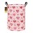 HUNRUNG Laundry Hamper,Large Canvas Fabric Lightweight Storage Basket Toy Organizer Dirty Clothes Collapsible Waterproof for College DormsRound-Pink Love Heart