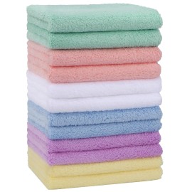 HOMEXCEL Baby Washcloths 12 Pack-Microfiber Coral Fleece Baby Bath Face Towel 7 x 9 Inch Extra Absorbent and Soft Burp Cloth and Wash Cloths for Newborn-Infants and Toddlers-Gentle On Sensitive Skin