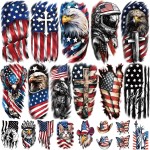 77 Sheets Independence Day Temporary Tattoos, USA Flag Patriotic Waterproof Fake Tattoos, Red White and Blue Party Supplies Tattoo for 4th of July Memorial Day, Veterans Day Tattoos