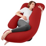 Sasttie Pregnancy Pillows for Sleeping, U Shaped Cooling Full Body Pillow with Removable Cover, Pregnant Women Must Haves, Maternity Essential, Red
