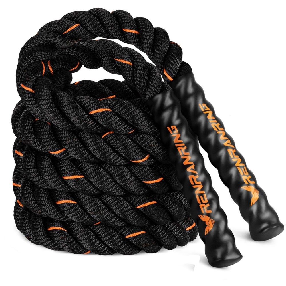 Jump Rope, 3lb 4lb 5lb Weighted Jump Rope for Fitness, 9.8ft Heavy Exercise Jumping Ropes, Adult Skipping Rope for Men Women Improve Strength,Building Muscle,Boxing,Home Workout Equipment,Gym Gift (3lb OrangeBlack)