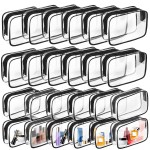 AURUZA Clear Makeup Bag,Portable Travel Toiletry Bags with Zipper, TSA Approved Clear Organizer Bags, PVC Cosmetic Pouch for Airport Airline Compliant