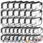 AURUZA Clear Makeup Bag,Portable Travel Toiletry Bags with Zipper, TSA Approved Clear Organizer Bags, PVC Cosmetic Pouch for Airport Airline Compliant