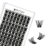 KEYYOU Lash Clusters,96 Pcs Cluster Lashes Y01 D Curl 12mm DIY Lash Extensions Eyelash Clusters,Volume Wispy Individual Lashes Soft&Comfortable Easy to DIY at Home(Y01,D-12mm)