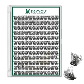 KEYYOU Lash Clusters 144pcs Individual Lashes D Curl 16mm Eyelash Clusters Super Lightweight Air Touch Cluster Lashes Soft&Wispy Comfortable Easy to DIY at Home(Air02-D-16mm)