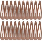 WILLBOND 30 Pieces 3.1 Inch Large Metal Snap Hair Clips Nonslip Barrettes Women Hair Accessories (Brown)