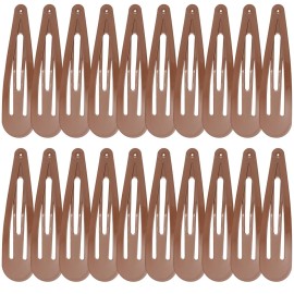 WILLBOND 30 Pieces 3.1 Inch Large Metal Snap Hair Clips Nonslip Barrettes Women Hair Accessories (Brown)