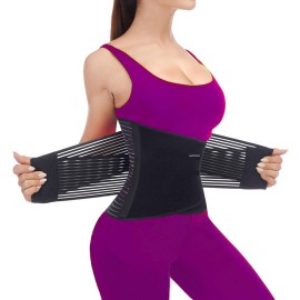 TESETON Back Brace for Men and Women, Relief Lower Back Pain Herniated Disc, Sciatica, Scoliosis, Breathable Mesh, Lumbar Support Belt with 8 reinforced Bones, Easy to Use or Carry WT02 Black-XS