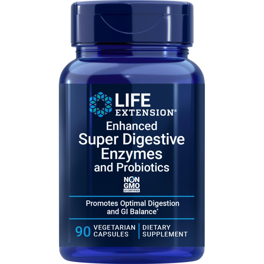 Life Extension Enhanced Super Digestive Enzymes and Probiotics, 90 Vegetarian Capsules