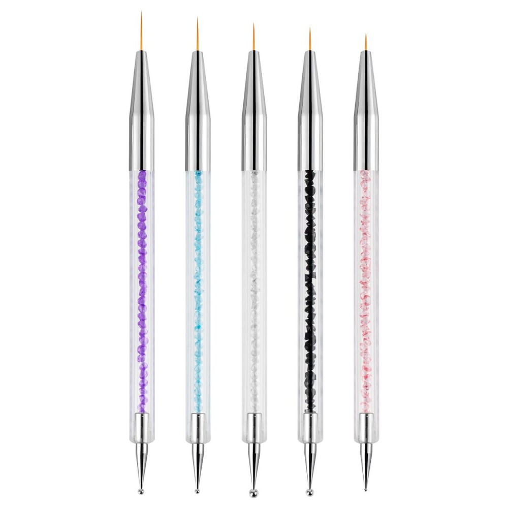 Nail Art Brushes 5PCS Nail Brush Set with Liner Brush and Dotting Pens for Home and Professional Salon Use