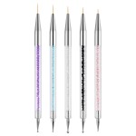Nail Art Brushes 5PCS Nail Brush Set with Liner Brush and Dotting Pens for Home and Professional Salon Use