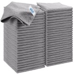 HOMEXCEL Grey Microfiber Cleaning Cloth, 50 Pack Cleaning Towels for Kitchen, Lint Free, Scratch-Free, Highly Absorbent, and Reusable Cleaning Rags for House, Window and Glass, Cars, 11.5 X11.5 inch