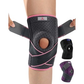 ABYON Adjustable Knee Brace for Men & Women - Maximum Support with Dual Side Stabilizers & Crossed Compression Straps for Meniscus Tear, ACL, MCL, LCL, Patella Injury and Post-Surgery Recovery - Please Check How To Size Video