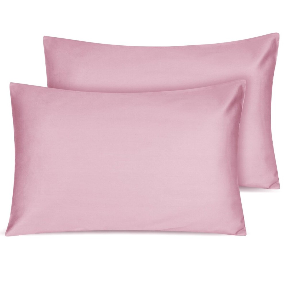 Organic Cotton Toddler Pillowcase 2 Pack, 14 x 20 Travel Pillow Case Cover for Babies, Kids, Boys and Girls, Soft and Breathable Small Pillow Cases with Envelope Closure, Lotus Pink