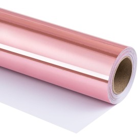 RUSPEPA Rose Gold Metallic Wrapping Paper, Mini Roll, Solid Color Paper Perfect for Wedding, Birthday, Valentine\'s Day, Baby Shower, Mother\'s Day, Bridal Shower, Anniversary, 17 Inches X 32.8 Feet
