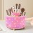 Diesisa Bling Diamond 360 Makeup Brush Holder Organizer, Rotating Makeup Brush Organizer,5 Slot Make up Brushes Cup for Cosmetics, Vanity Desktop Organizer, Gift for Women Teen Girls- Diamond Pink
