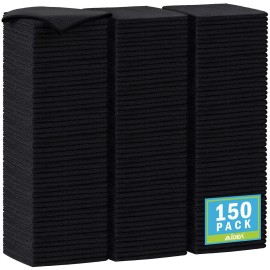 AIDEA Microfiber Cleaning Cloth-150PK, Soft Microfiber Towels for Cars, Absorbent Cleaning Rags, Lint-Free Streak-Free Wash Cloths for House, Kitchen, Window(12in.x12in), Black