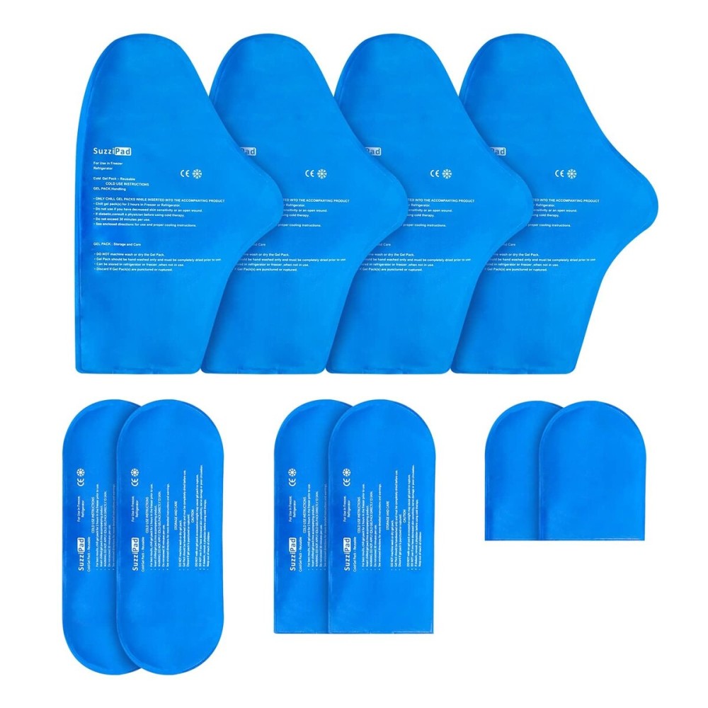 SuzziPad Replacement Ice Gel Packs for Cold Therapy Gloves and Socks(10-Piece Set), XL