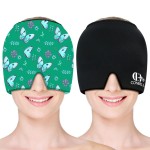 Migraine Relief Cap, Soothing Headache Ice Face Mask Products, Hot and Cold Therapy, Migraine Headache Relief Cap for Migraine, Sinus, Puffy Eyes, Tension, Stress and Hangover (Black+Green)