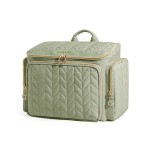 BAGSMART Travel Toiletry Bag, Large Wide-open Travel Bag for Toiletries, Makeup Cosmetic Travel Bag with Handle-Green