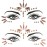 Mermaid Face Gems Stick Jewels for Women Cosplay Mermaid Halloween Club Eye Face Gems Stickers on Rave Party Gift for Kids Eye Face Jewels Temporary Tattoos Festival (Gold)