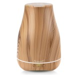 Aromatherapy Essential Oil Diffuser for Room: 100ml Air Humidifier Aroma Scent Cool Mist Diffusers Colorful Light Cute Mini Small Waterless Auto Off Ultrasonic for Home Bedroom (Yellow Wood Grain)