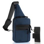 M-Tac CCW Sling Bag for Men & Women - Left-Handed EDC Shoulder Bag Tactical - Crossbody Concealed Carry Bag - Mens Chest Pack (Blue Left-Handed)