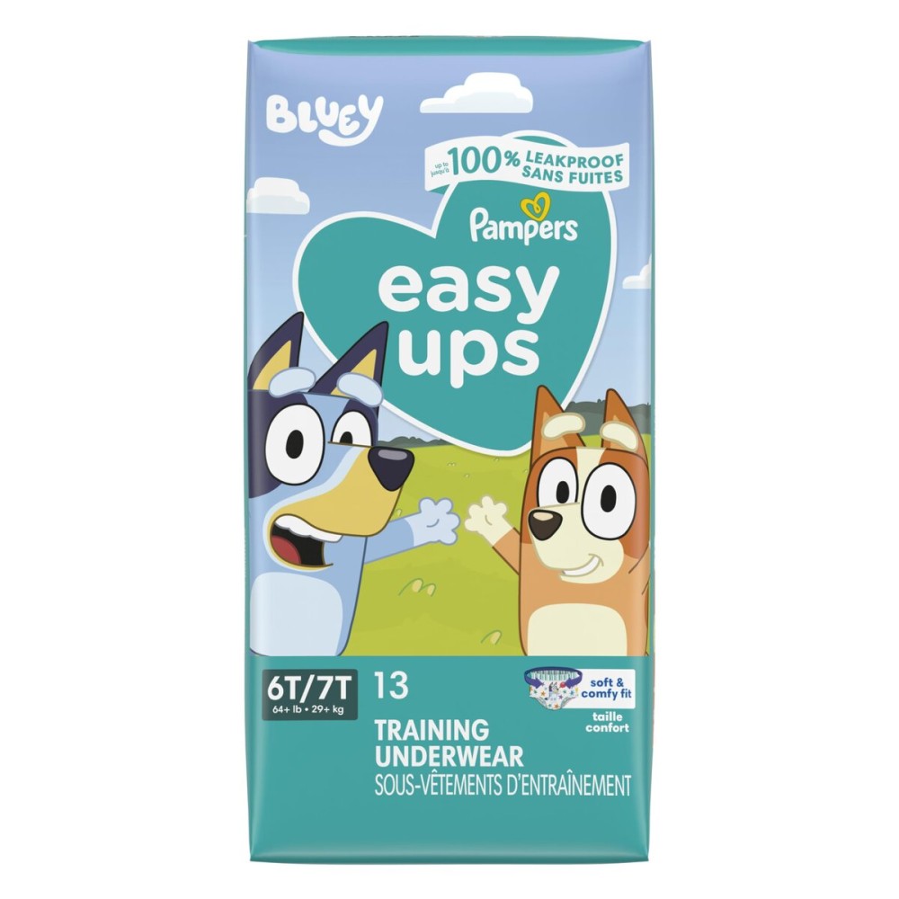 Pampers Training Pants - Easy Ups Boys & Girls Bluey - Size 6T-7T, 13 Count, Children\'s Potty Underwear