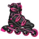 Roller Derby V-Tech 500 Adjustable Performance Inline Skates for Men, Women, Kids, Teens, Large (6-9), Black/Pink