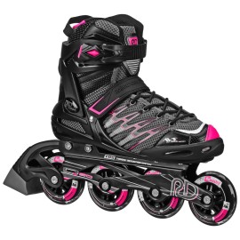 Roller Derby AERIO Q-60 Women\'s Inline Skates, Black/Pink, Size 8