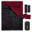 KingCamp Double Sleeping Bag for Adults, Queen Size 2 Person XXL Flannel Sleeping Bag, Waterproof Lightweight Flannel Quilt with 2 Pillows, Perfect for Couples Family Camping Hiking, Black