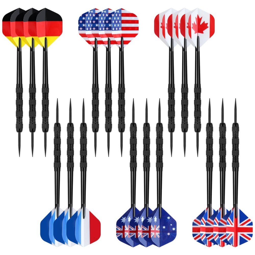 Accmor Metal Tip Darts, Steel Tip Darts, Professional Metal Darts, Darts Metal Tip Set, Metal Darts for Dartboard,18 pcs