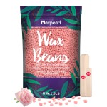 Maxpearl 2.5LB Hard Wax Beads for Hair Removal, Natural Rose Formula - Brazilian Waxing, Sensitive Skin, Face, Underarms, Legs, Back, Chest and More, with 20 Wax Sticks, Pink