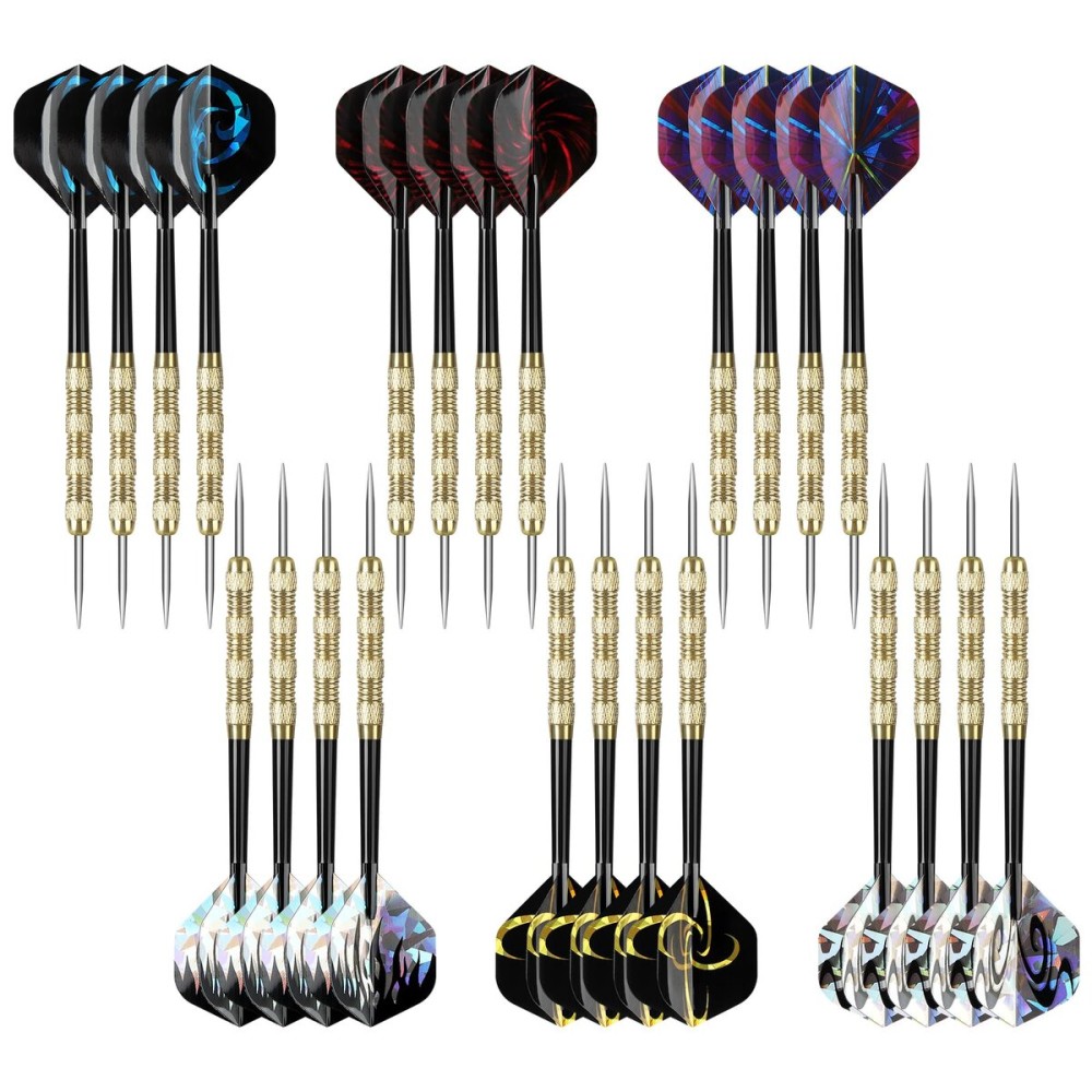 Accmor Metal Tip Darts, Steel Tip Darts, Professional Metal Darts, Darts Metal Tip Set, Metal Darts for Dartboard,24 pcs