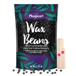 Maxpearl 2.5LB Hard Wax Beads for Hair Removal, Mens Coarse Hair Formula - Brazilian Waxing, Sensitive Skin, Face, Underarms, Legs, Back, Chest and More, with 20 Wax Sticks, Black
