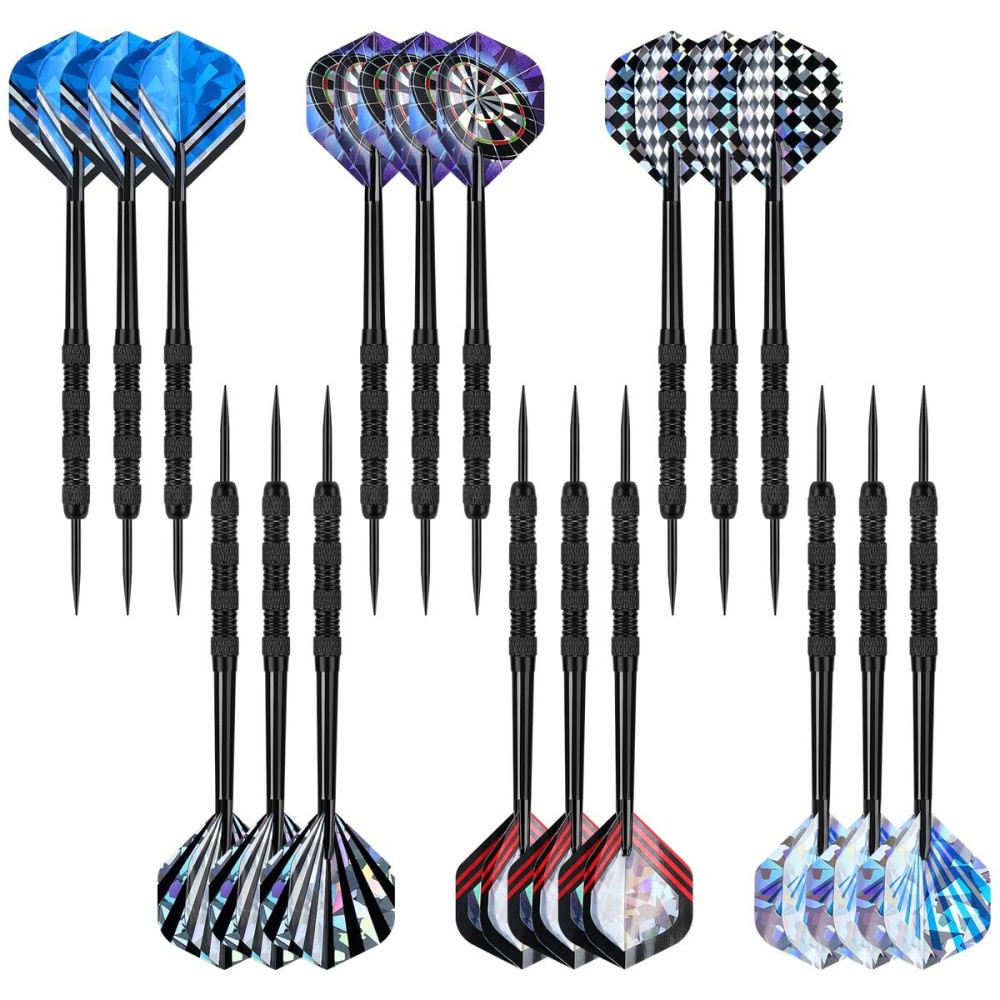 Accmor Metal Tip Darts, Steel Tip Darts, Professional Metal Darts, Darts Metal Tip Set, Metal Darts for Dartboard,18 pcs